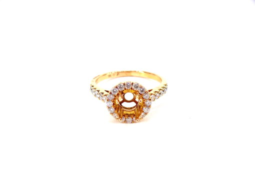 Michael Moses Vault, Newport Beach California Jewelry Store, 18k Rose Gold Diamond ring Semi- Mounting