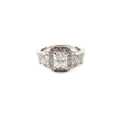 Jewelry Store Newport Beach California, Michael Moses Jewelers, White Gold Diamond Engagement ring