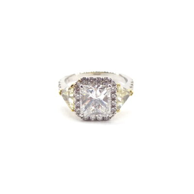 Michael Moses Jewelers, Jewelry Store Newport Beach California, Diamond Ring, Platinum Mounting, 18k Yellow Gold Mounting