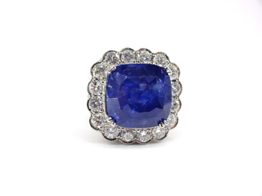 Michael Moses Jewelers,Newport Beach California,Platinum Diamond Sapphire Ring, Fine Jewelry, Estate Jewelry