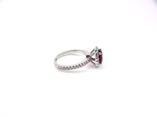 Michael Moses Vault,Newport Beach California Fine Jewelry Store, 14k White Gold Ruby/Diamond Ring,