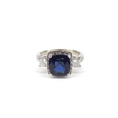 14k White Gold Sapphire/Diamond Ring, Michael Moses Vault, Newport Beach California Fine Jewelry Store