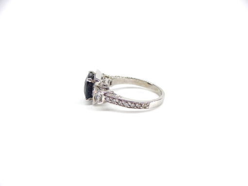 Fashion Estate Jewelry 14k White Gold Sapphire/Diamond Ring, Michael Moses Vault, Newport Beach California Fine Jewelry Store