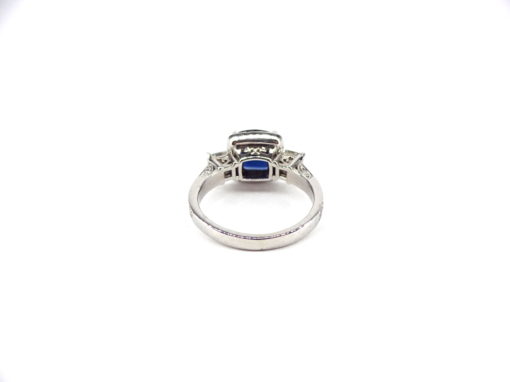 Fashion Estate Jewelry 14k White Gold Sapphire/Diamond Ring, Michael Moses Vault, Newport Beach California Fine Jewelry Store