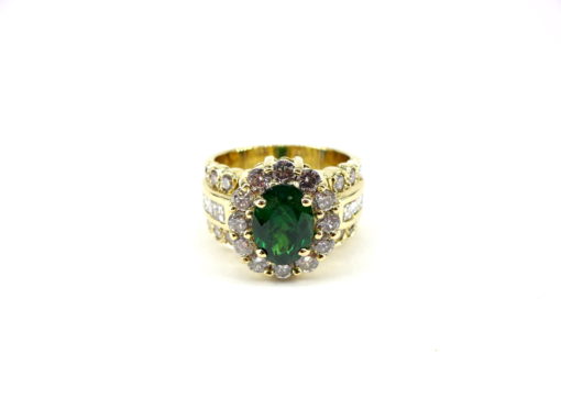 Michael Moses Jewelers, Newport Beach California Jewelry Store, Fine Diamond Jewelry, 18k yellow gold Tsavorite Diamond Ring