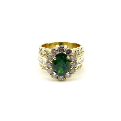 Michael Moses Jewelers, Newport Beach California Jewelry Store, Fine Diamond Jewelry, 18k yellow gold Tsavorite Diamond Ring
