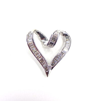 Michael Moses Jewelers, Newport Beach Fine Jewelry Store, 14k White Gold Baguette Diamond Pendant
