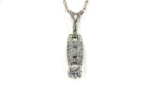 Michael Moses Vault, Newport Beach California, 18k White Gold Diamond Pendant, Fine Diamond Jewelry