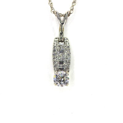 Michael Moses Vault, Newport Beach California, 18k White Gold Diamond Pendant, Fine Diamond Jewelry