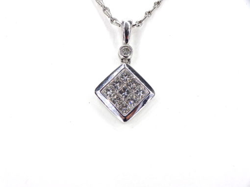 Michael Moses Vault, Newport Beach California Jewelry Store, 14k White Gold Diamond Pendant, White Gold Diamond Jewelry