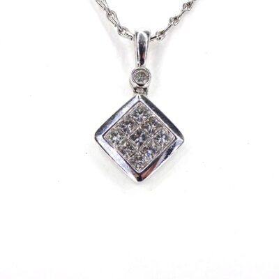 Michael Moses Vault, Newport Beach California Jewelry Store, 14k White Gold Diamond Pendant, White Gold Diamond Jewelry