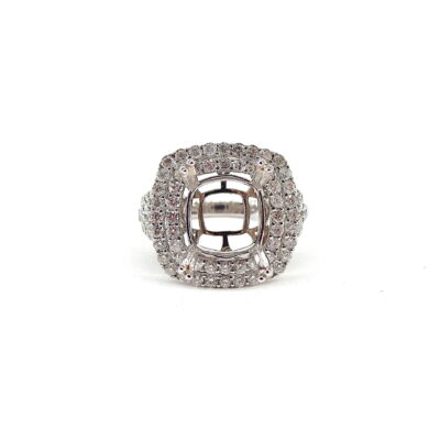 Michael Moses Vault, Newport Beach Jewelry Store, 18k White Gold Diamond Semi-Mounting