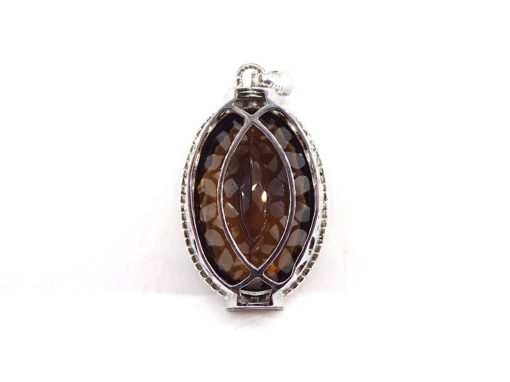 Michael Moses Vault, Newport Beach Jewelry Store, 18k White Gold Smokey Quartz/Diamond Pendant