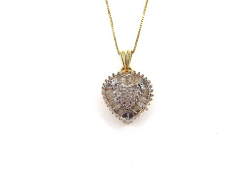 Michael Moses Vault, Newport Beach Jewelry Store, 14k Yellow Gold Diamond Heart Pendant