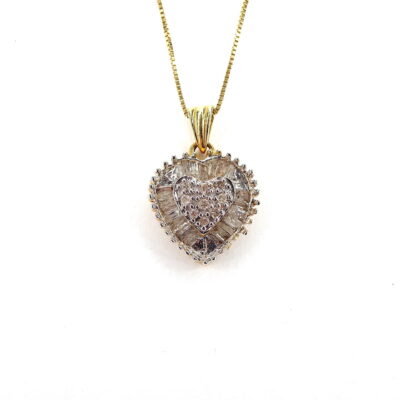 Michael Moses Vault, Newport Beach Jewelry Store, 14k Yellow Gold Diamond Heart Pendant