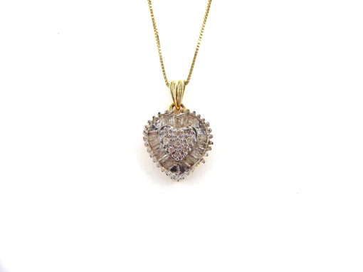 Michael Moses Vault, Newport Beach Jewelry Store, 14k Yellow Gold Diamond Heart Pendant