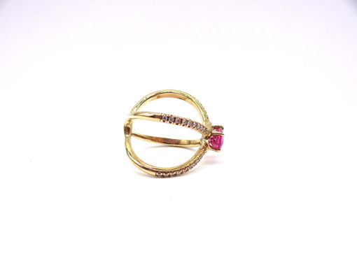 Michael Moses Vault, Newport Beach Jewelry Store, 14k Yellow Gold Tourmaline/ Diamond Ring