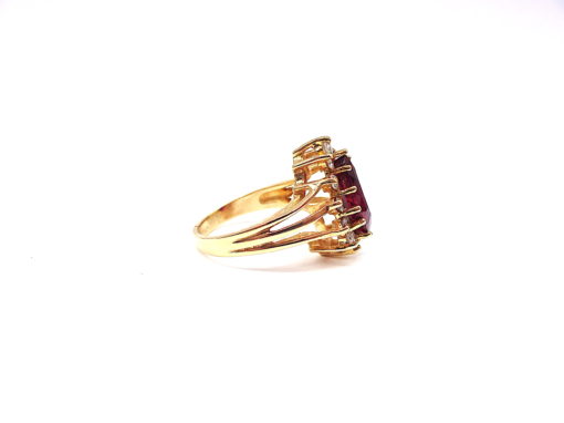 Michael Moses Vault, Newport Beach Fine Jewelry Store, 14k Yellow Gold Tourmaline/Diamond Ring