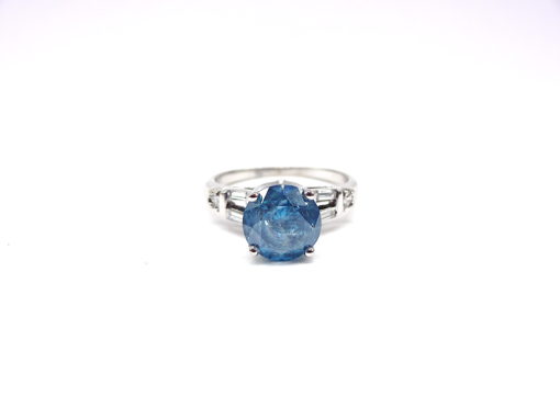 Michael Moses Vault, Newport Beach California Jewelry Store, 14k White Gold Irradiated Blue Diamond Ring