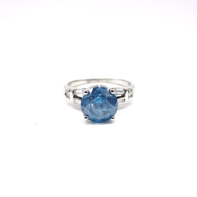 Michael Moses Vault, Newport Beach California Jewelry Store, 14k White Gold Irradiated Blue Diamond Ring