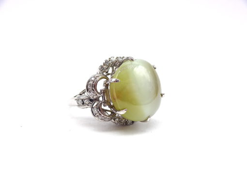 Michael Moses Vault, Newport Beach Jewelry Store, Platinum Cats Eye Chrysoberyl