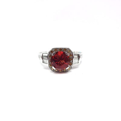 Michael Moses Vault, Newport Beach California Fine Jewelry Store, 14k White Gold Andesine/Diamond Ring
