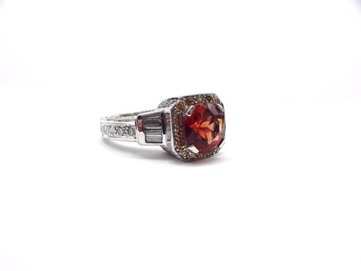 Michael Moses Vault, Newport Beach California fine Jewelry Store, 14k White Gold Andesine/Diamond Ring v