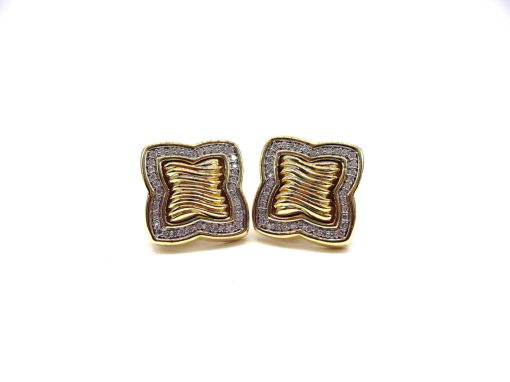 Michael Moses Vault, Newport Beach California Fine Jewelry Store, David Yurman 18k Yellow Gold Diamond Earring Set