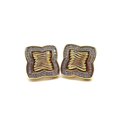 Michael Moses Vault, Newport Beach California Fine Jewelry Store, David Yurman 18k Yellow Gold Diamond Earring Set