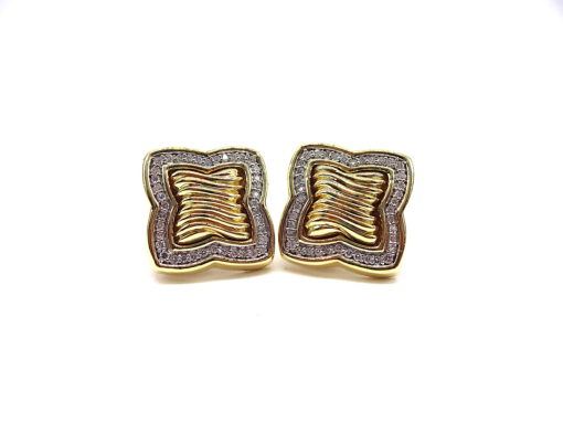 Michael Moses Vault, Newport Beach California Fine Jewelry Store, David Yurman 18k Yellow Gold Diamond Earring Set