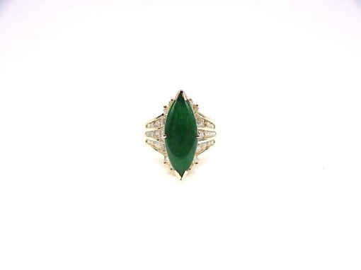 Michael Moses Vault, Newport Beach California fine Jewelry Store, 14k Yellow Gold Jade/Diamond Ring