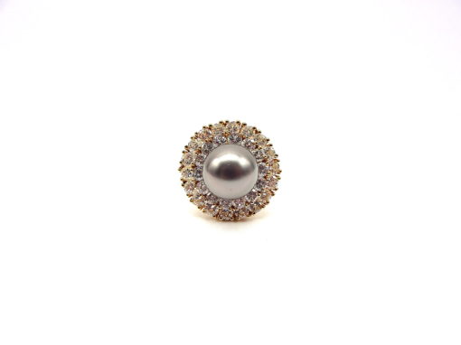 Michael Moses Vault, Newport Beach Fine Jewelry Store, Cultured Tahitian Pearl/Diamond Ring