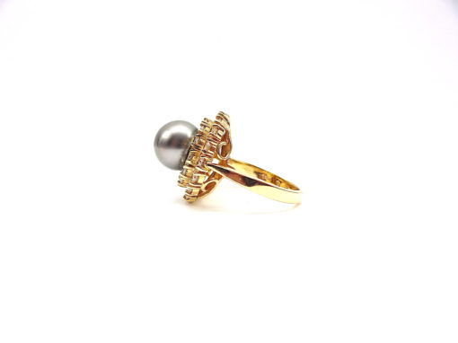Michael Moses Vault, Newport Beach Fine Jewelry Store, Cultured Tahitian Pearl/Diamond Ring