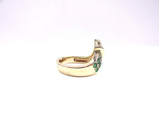 Michael Moses Vault, Newport Beach Fine Jewelry Store, 14k Yellow Gold Emerald/Diamond Ring