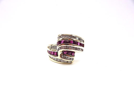 Michael Moses Vault, Newport Beach Fine Jewelry Store, 14k Yellow Gold Ruby/Diamond Ring