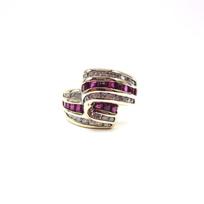 Michael Moses Vault, Newport Beach Fine Jewelry Store, 14k Yellow Gold Ruby/Diamond Ring