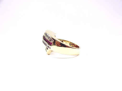 Michael Moses Vault, Newport Beach Fine Jewelry Store, 14k Yellow Gold Ruby/Diamond Ring