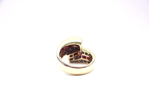 Michael Moses Vault, Newport Beach Fine Jewelry Store, 14k Yellow Gold Ruby/Diamond Ring