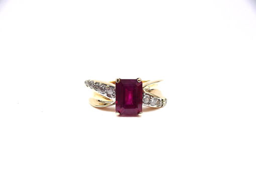 Michael Moses Vault, Newport Beach California Fine Jewelry Store, 10k Yellow Gold Ruby Diamond Ring