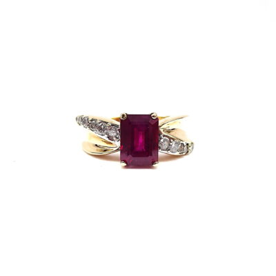 Michael Moses Vault, Newport Beach California Fine Jewelry Store, 10k Yellow Gold Ruby Diamond Ring