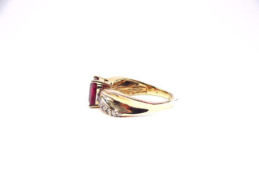 Michael Moses Vault, Newport Beach Fine Jewelry Store, 10k Yellow Gold Ruby/Diamond Ring