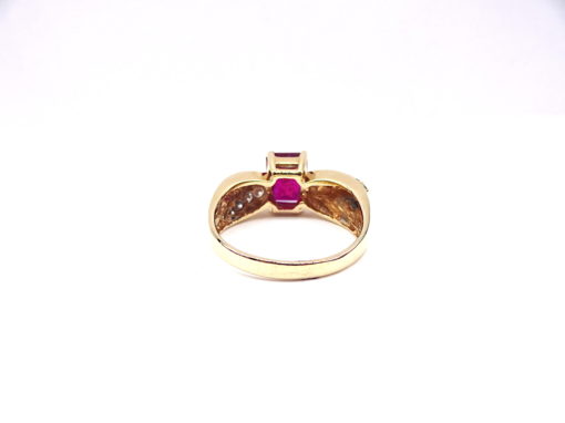 Michael Moses Vault, Newport Beach Fine Jewelry Store, 10k Yellow Gold Ruby/Diamond Ring