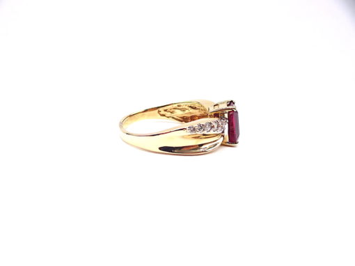 Michael Moses Vault, Newport Beach Fine Jewelry Store, 10k Yellow Gold Ruby/Diamond Ring