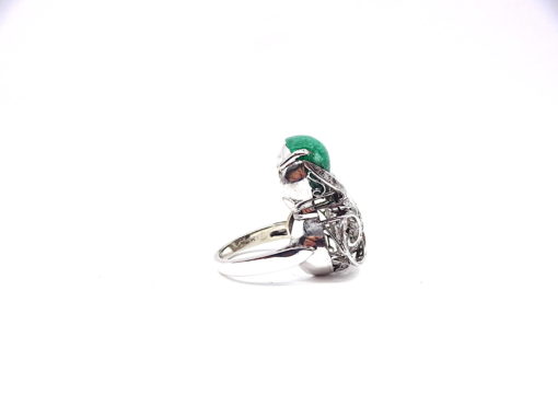 Michael Moses Vault, Newport Beach Jewelry Store, 14k White Gold Emerald/Diamond Ring