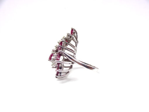Michael Moses Vault, Newport Beach California Jewelry Store, 14k White Gold Ruby/Diamond Ring