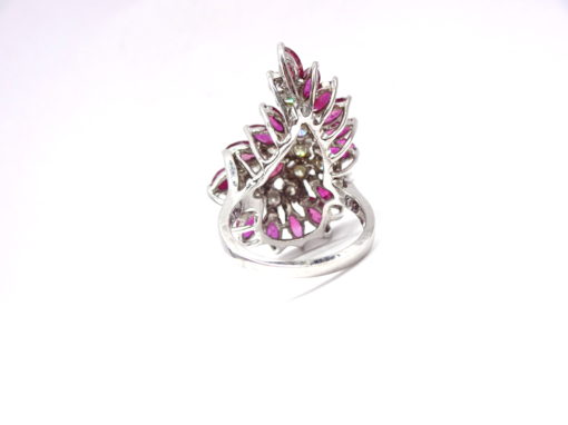 Michael Moses Vault, Newport Beach California Jewelry Store, 14k White Gold Ruby/Diamond Ring