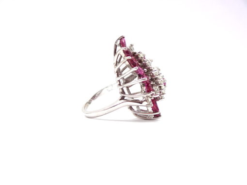 Michael Moses Vault, Newport Beach California Jewelry Store, 14k White Gold Ruby/Diamond Ring