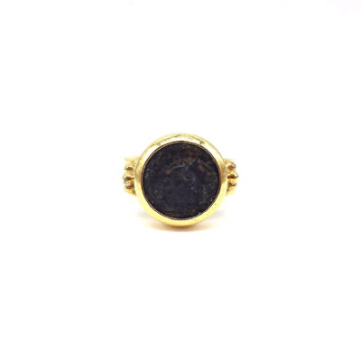 Michael Moses Vault, Newport Beach California Fine Jewelry Store, 18k Yellow Gold Ancient Coin Ring