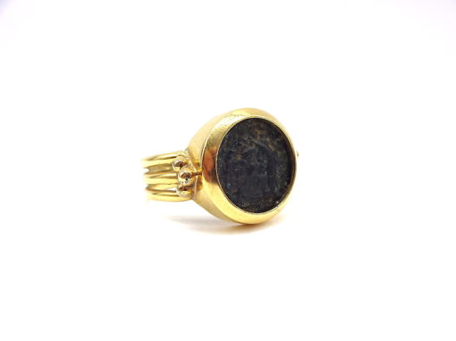 Michael Moses Vault, Newport Beach California Fine Jewelry Store, 18k Yellow Gold Ancient Coin Ring