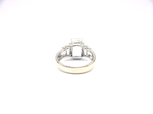 Michael Moses Vault, Newport Beach Fine Jewelry Store, 18k White Gold Aquamarine/Diamond RIng